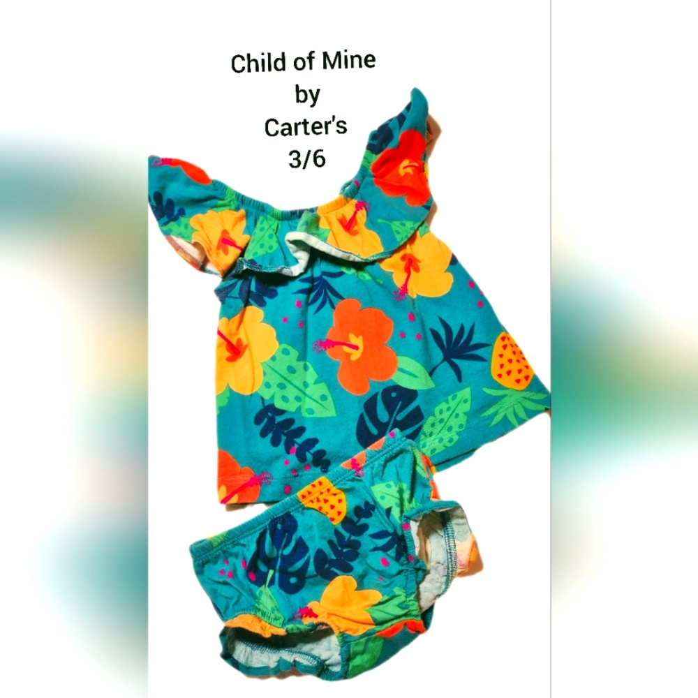 Tropical Dinosaur Diaper Cover Set Teal and Coral